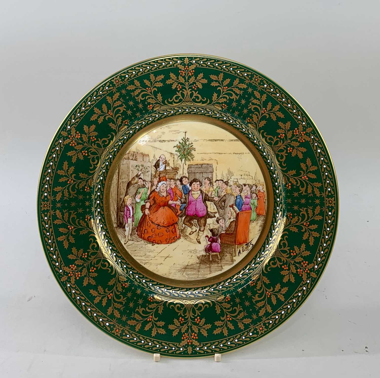 PAIR CAVERSWALL PORCELAIN CHRISTMAS PLATES, limited edition of 1000, depicting hand coloured printed - Image 2 of 3