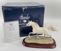 BORDER FINE ARTS limited edition (487/850) figure 'Arab Stallion' L135A together with wooden plinth,