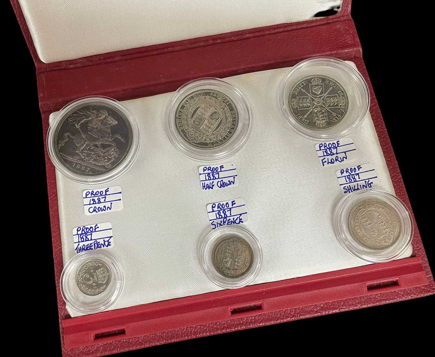 VICTORIAN 1887 PART PROOF COIN SET, comprising Crown, Half Crown, Florin, Shilling, Sixpence and