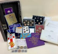 ASSORTED COLLECTABLE COIN SETS comprising cased The Coinage of GB & NI, dated 2 x 1970, 2 x 1971 and