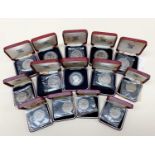 COLLECTION OF ROYAL MINT QUEEN ELIZABETH II SILVER PROOF CROWNS, comprising St Helena 1973 (5),