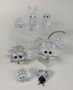 SWAROVSKI SILVER CRYSTAL 'OUR WOODLAND FRIENDS' & OTHERS comprising, mini owl 7636 000 001, mini