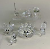 SWAROVSKI SILVER CRYSTAL 'OUR WOODLAND FRIENDS' and others comprising, large hedgehog 7630 050,