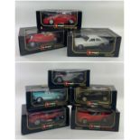 EIGHT VARIOUS BOXED BURAGO 1/18 1/20 1/22 SCALE MODEL MODERN DIE-CAST MODELS to include 3025 Dodge