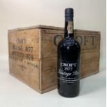 CROFT 1977 VINTAGE PORT, bottled 1979, OWC, 12 x 75cl, presented in the original wooden case (