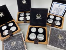 CANADA 1976 OLYMPIC GAMES, OLYMPIC SILVER PROOF SETS, 1973 (1), 1974 (2), 1975 (2), 1976 (2), in