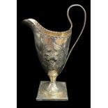 GEORGE III SILVER CREAM JUG, London 1788, floral decorated, 15.5cms high, appr wt. 165g
