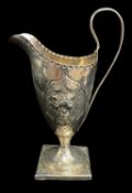 GEORGE III SILVER CREAM JUG, London 1788, floral decorated, 15.5cms high, appr wt. 165g