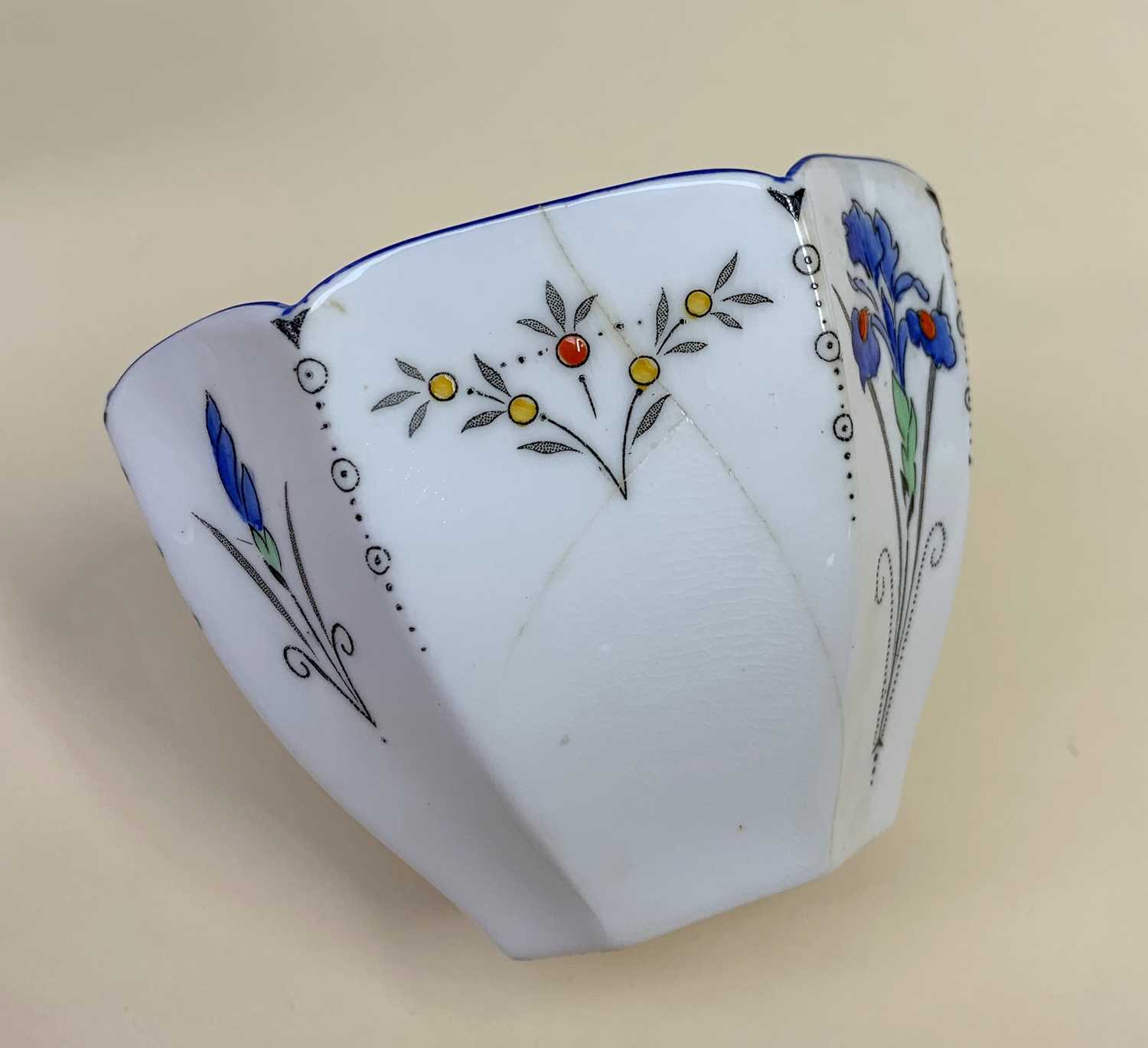 SHELLEY 'BLUE IRIS' PATTERN BONE CHINA PART TEA SERVICE, comprising two bread and butter plates, - Image 3 of 4