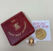 ROYAL MINT ELIZABETH II GOLD PROOF HALF SOVEREIGN, 1980, in presentation box with specification