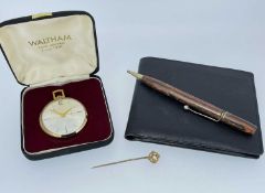 ASSORTED COLLECTABLES comprising boxed Waltham slimline gent's pocket watch, boxed marbled
