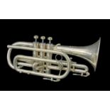 VINTAGE CASED HUTTL 'COMMODORE' CORNET, West Germany, serial number 67082, with