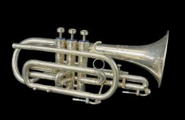 VINTAGE CASED HUTTL 'COMMODORE' CORNET, West Germany, serial number 67082, with