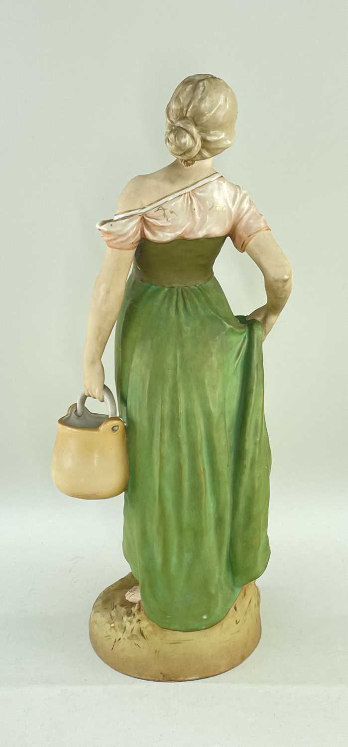 ROYAL DUX PORCELAIN FIGURE FEMALE WATERCARRIER, maker's mark to base, 53cms highProvenance: contents - Image 3 of 4