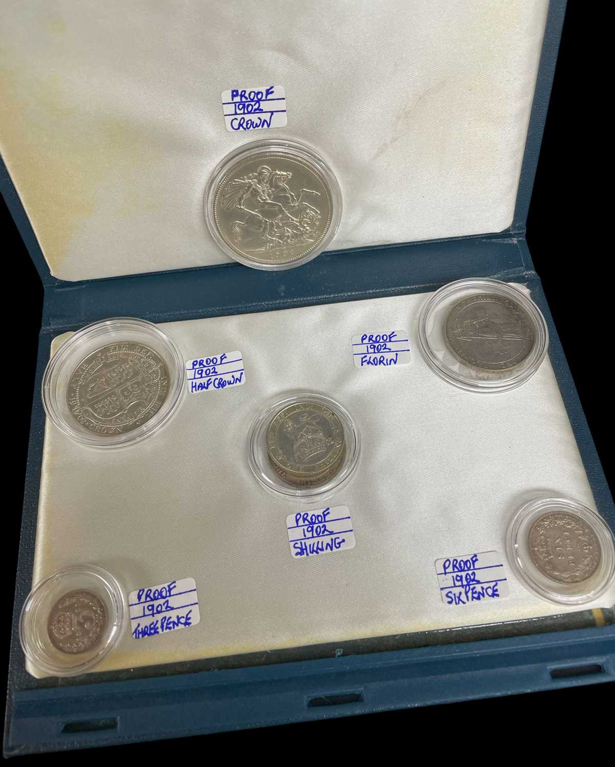 EDWARD VII 1902 BELIEVED PROOF SET, comprising Crown, Half Crown, Florin, 2 x Shilling, Sixpence and - Image 2 of 2