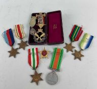SELECTION OF WW2 MEDALS & RIBBONS, to include The Defence Medal, Africa Star, Italy Star, Pacific
