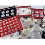 ASSORTED COINS & MEDALS comprising boxed Shell Chemicals Limited medallion, boxed silver proof £1