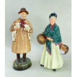 ROYAL DOULTON FIGURES, 'Lambing Time' HN1890, together with 'The Orange Lady' HN1457, 24cms tall (