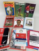 VARIOUS SIGNED SPORTING BIOGRAPHIES / RUGBY PROGRAMMES biographies mainly Welsh rugby union