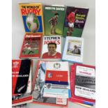 VARIOUS SIGNED SPORTING BIOGRAPHIES / RUGBY PROGRAMMES biographies mainly Welsh rugby union