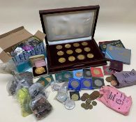 COLLECTION OF ASSORTED COINAGE comprising boxed 'The Treasures of Pompeii' medals, gold plated on