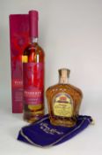 TWO BOTTLES OF WHISKY including one 378ml bottle of Seagrams Crown Royal De Luxe Canadian whisky (