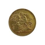 VICTORIA GOLD SOVEREIGN, 1900, old (veiled) head Comments: edge dinted