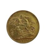 VICTORIA GOLD SOVEREIGN, 1900, old (veiled) head Comments: edge dinted