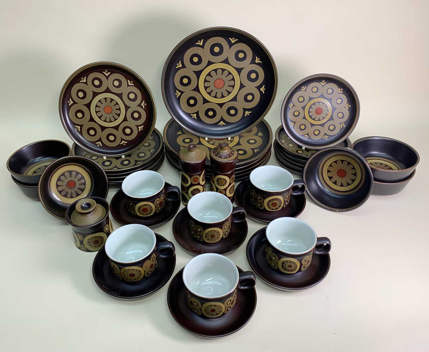 MID CENTURY DENBY TABLEWARE, Arabesque pattern designed by Gill Pemberton and in production from - Image 3 of 9