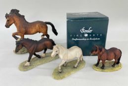 BORDER FINE ARTS FIGURE of a shetland pony 164 (boxed), Welsh mountain pony 127B, Welsh cobb 129A