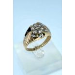 14K GOLD DIAMOND CLUSTER RING, set with seven diamonds totalling 0.6cts approx., ring size Z, 9.9gms