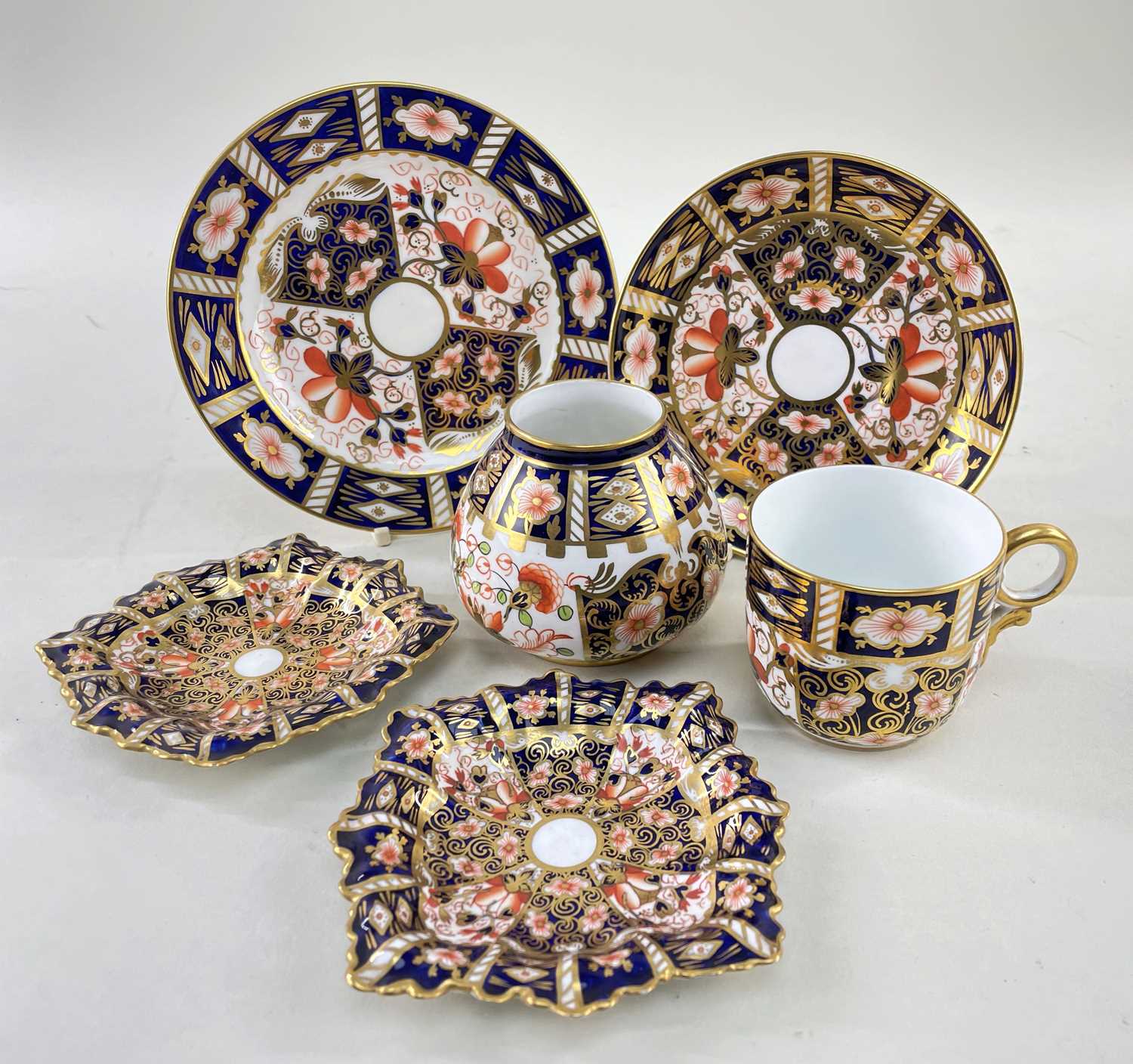 GROUP OF ROYAL CROWN DERBY IMARI PATTERN CHINA, including coffee cup, saucer and sideplate, small