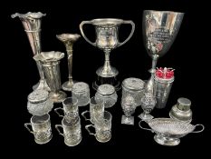 ASSORTED SILVER TROPHY CUPS & COLLECTIBLES, including George V Pontypridd Horse Show trophy