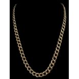 9CT GOLD GRADUATED CURB LINK CHAIN, 38cms long, 21.4gms Provenance: private collection Cardiff,