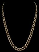 9CT GOLD GRADUATED CURB LINK CHAIN, 38cms long, 21.4gms Provenance: private collection Cardiff,