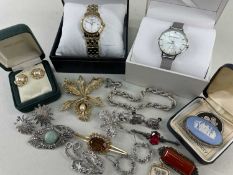 ASSORTED COSTUME JEWELLERY & FASHION WATCHES
