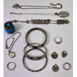 SILVER JEWELLERY - a good assortment including various bangles, necklaces, ETC
