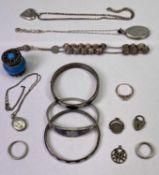 SILVER JEWELLERY - a good assortment including various bangles, necklaces, ETC