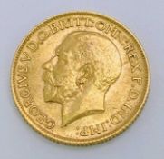 GOLD FULL SOVEREIGN, GEORGE V - dated 1913