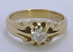 18CT GOLD DIAMOND SOLITAIRE RING - in a claw set, size R, approx 0.4 of a carat, 5.1grms gross