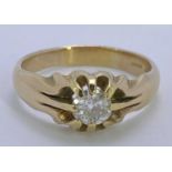 18CT GOLD DIAMOND SOLITAIRE RING - in a claw set, size R, approx 0.4 of a carat, 5.1grms gross