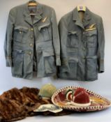 VINTAGE & MILITARIA CLOTHING & AN OLD HORSE RIDING HAT - to include RAF WW2 era jackets, a lady's