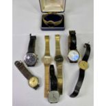 GENTLEMAN'S WRISTWATCHES - a mixed group of 8 to include a gold tone bracelet wristwatch by Mappin &