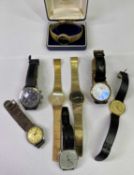 GENTLEMAN'S WRISTWATCHES - a mixed group of 8 to include a gold tone bracelet wristwatch by Mappin &