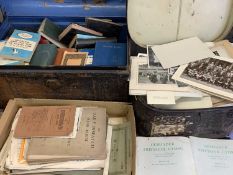 VINTAGE METAL BOXES (2) - with vintage book contents to include Welsh Language, Pelican Classics,