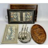 TREEN & OTHER TRAYS, AN ASSORTMENT, also, Scandinavian type servers