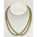 14CT GOLD ROPE TWIST NECKLACE - 76cms L, 24.1grms