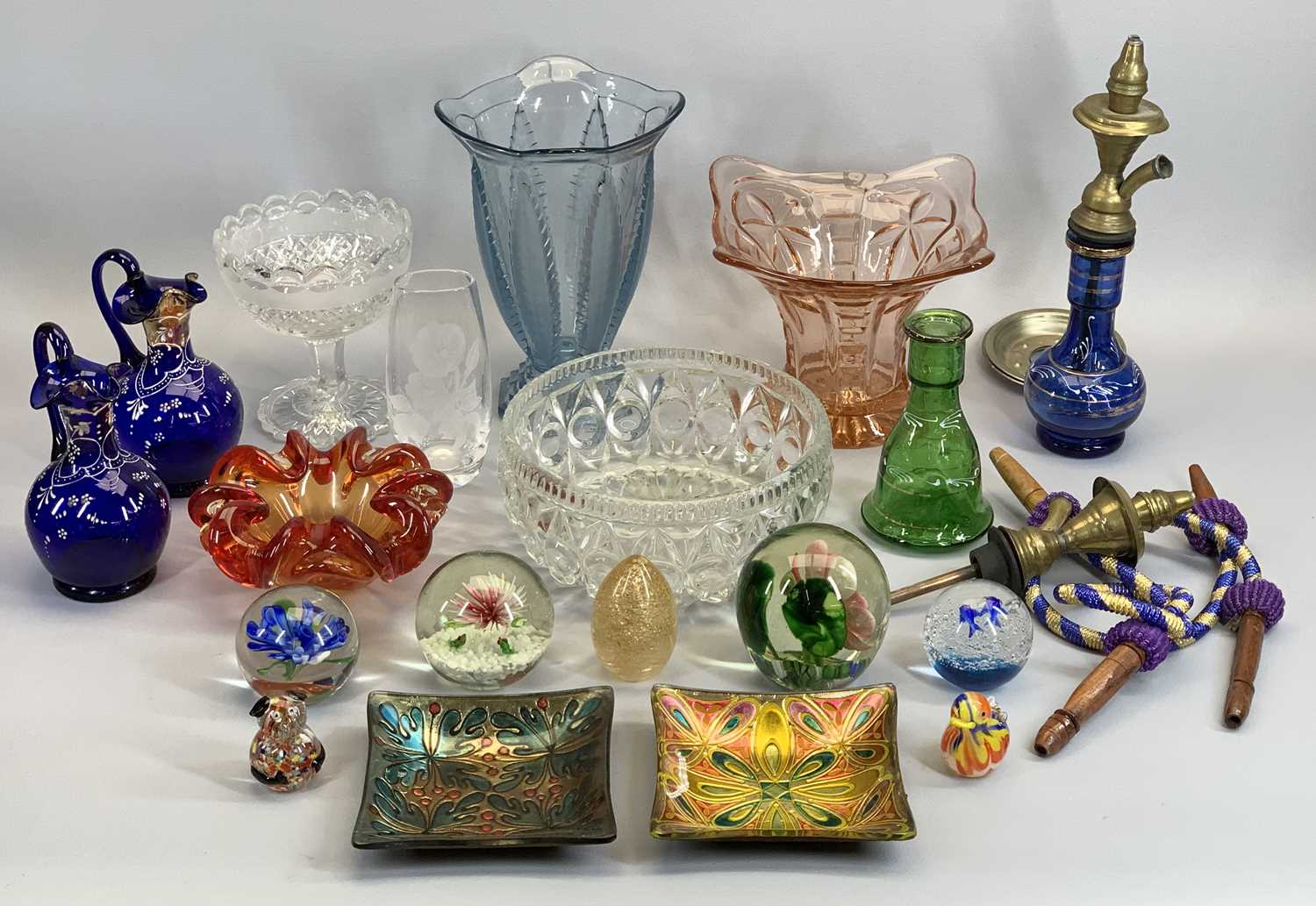 MARY GREGORY, Art, paperweights, shisha pipe and other items