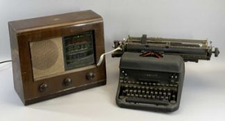 VINTAGE BUSH WIRELESS and an old Remington typewriter
