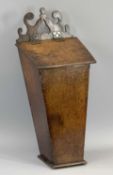TREEN - 19th Century oak candle box, 46 x 19 x 15cms